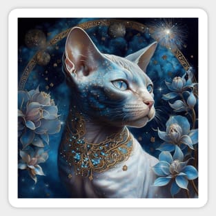 Royal Blue Sphynx Sticker